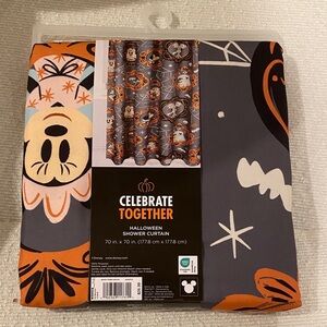 Disney Halloween Shower Curtain - Orange and Gray